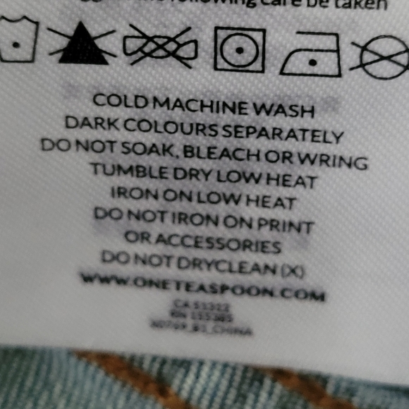 One Teaspoon  High Waist Denim Short Size 24 - Picture 11 of 12